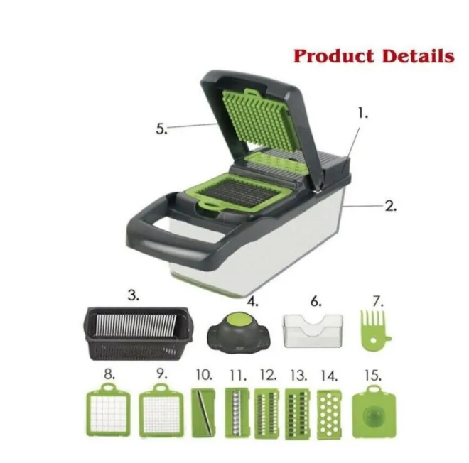 Premium 15-in-1 Kitchen Vegetable Chopper