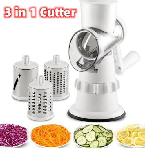 3-in-1 Rotary Vegetable Slicer & Grater